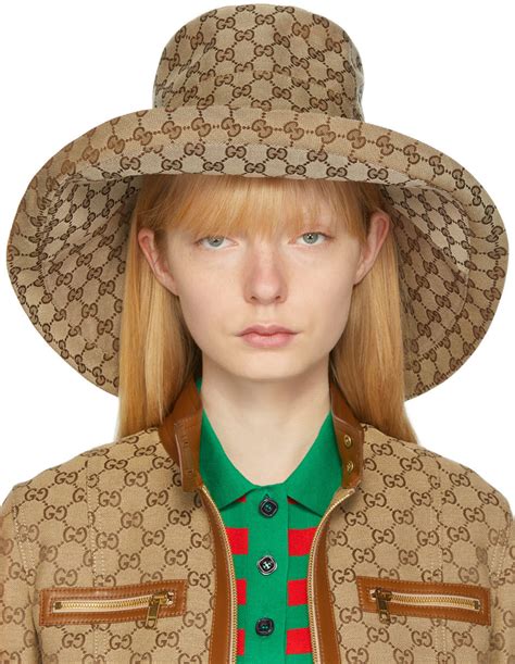 gucci bucket hat wide brim|gg canvas wide brim hat.